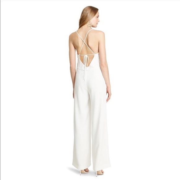 COPY - POLO RALPH LAUREN WHITE CREPE HALTER JUMPSUIT - Picture 2 of 10